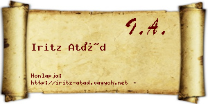 Iritz Atád névjegykártya